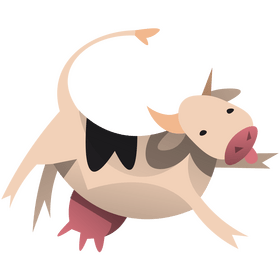 Cute cow jumping clipart