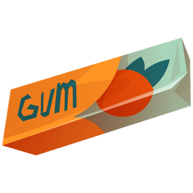 Orange bubble gum clipart