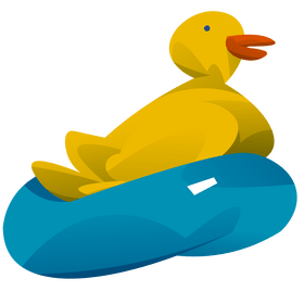 Duck swimming clipart