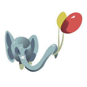Elephant with balloons cartoon clipart