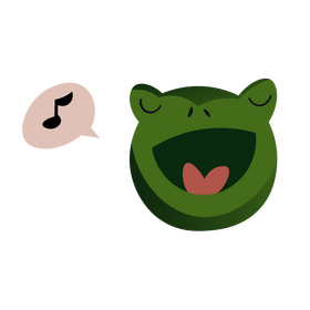 Frog singing clipart