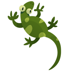 Little green gecko clipart