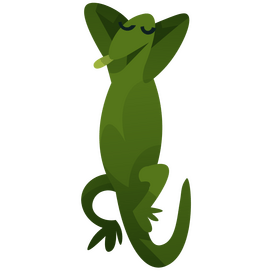 Gecko resting cartoon clipart