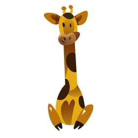 Giraffe sitting clipart