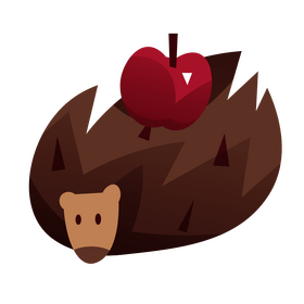 Hedgehog with apple clipart