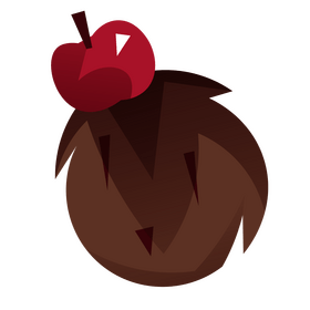 Hedgehog with red apple clipart