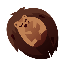 Cute hedgehog sleeping clipart
