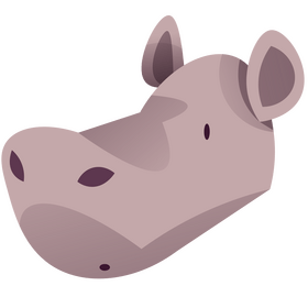 Hippopotamus suprised clipart
