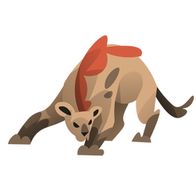 Hyena attacking clipart
