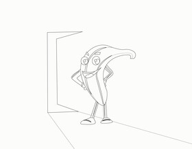 Funny banana black and white vector