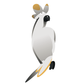 Cute cartoon cockatoo parrot clipart