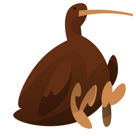 Cartoon kiwi bird sitting clipart