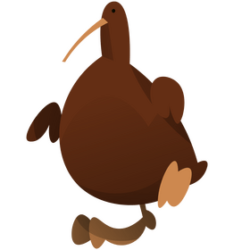 Kiwi bird walking clipart