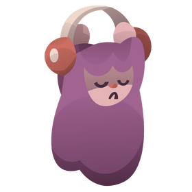 Cartoon llama with headphones clipart