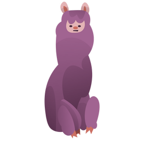 Llama sitting clipart