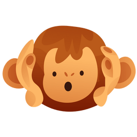 Cartoon monkey holding ears clipart