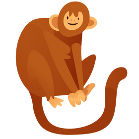 Cute monkey sitting clipart