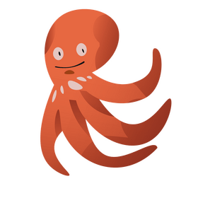 Cute cartoon octopus smile clipart