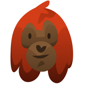 Orangutan head cartoon clipart