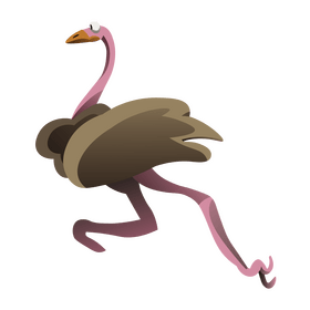 Ostrich running clipart