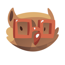 Owl with glasses cartoon clipart