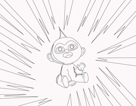 Incredibles jack jack black and white vector