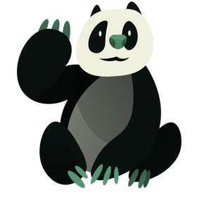 Cartoon panda greeting clipart