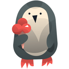 Cartoon penguin with an ice cream clipart