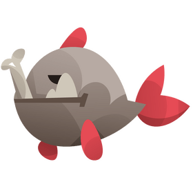 Cartoon piranha with bone clipart