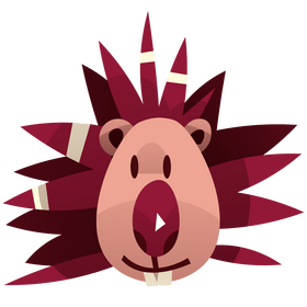 Cute porcupine head clipart