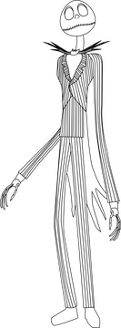 Jack skellington black and white clipart