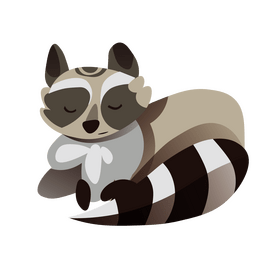Racoon sleeping clipart