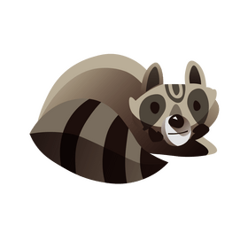 Cute racoon cartoon clipart