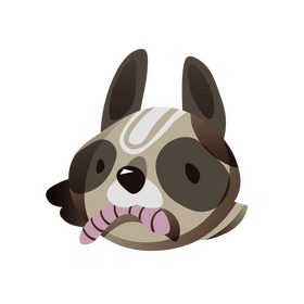 Racoon animal eating worm clipart