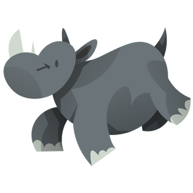 Rhino jumping clipart