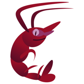 Cute shrimp smile cartoon clipart