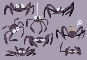 Spider cartoon set vector