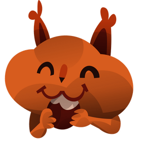 Squirrel eating nut clipart