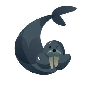Cute walrus playful clipart