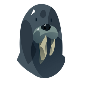 Cute walrus head clipart