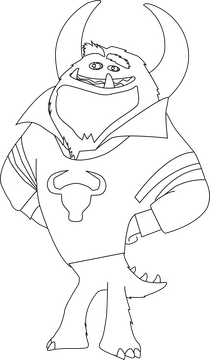 Free cartoon character black and white clipart