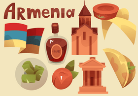Armenia icon set vector