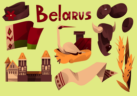 Belarus icon set vector