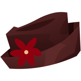 Hat with flower on side clipart