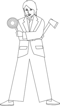 Kung Fu Hustle black and white clipart