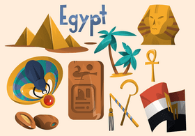 Egypt icon set vector