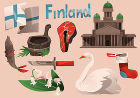 Finland icon set vector
