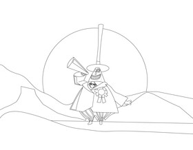 Mayor cartoon black and white vector