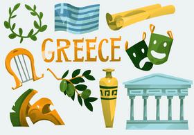 Greece icon set vector