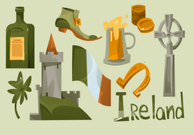 Ireland icon set vector